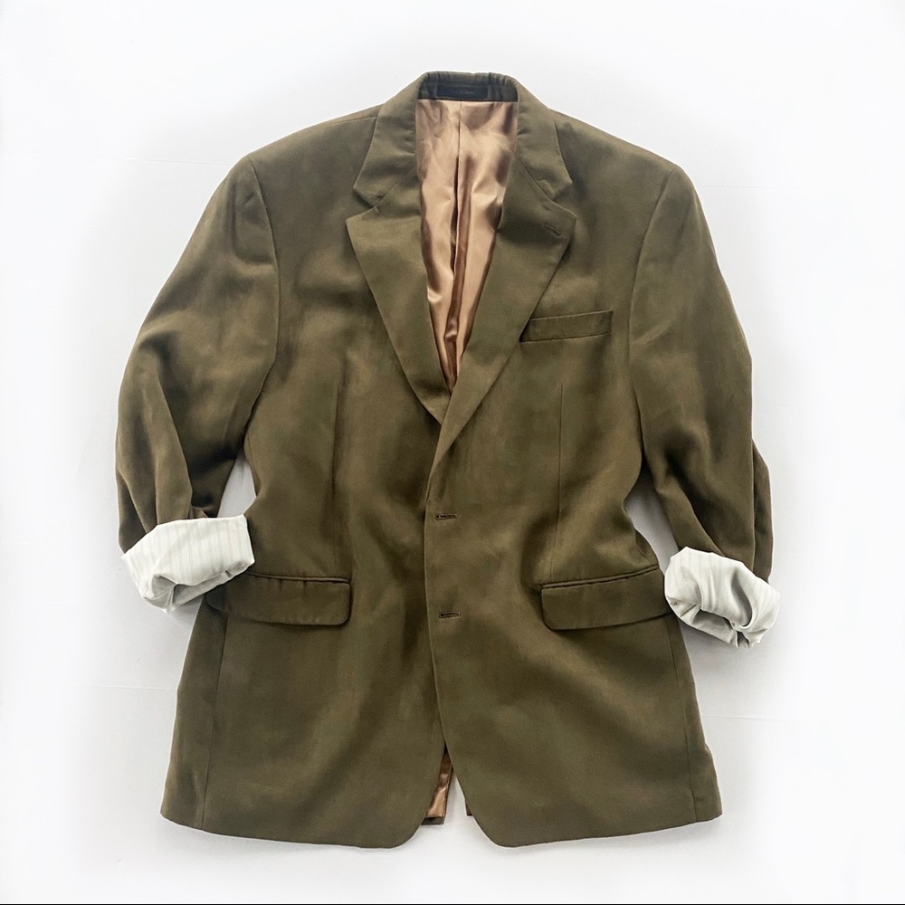Ralph Lauren Chaps 44L flux Suede Blazer jackass